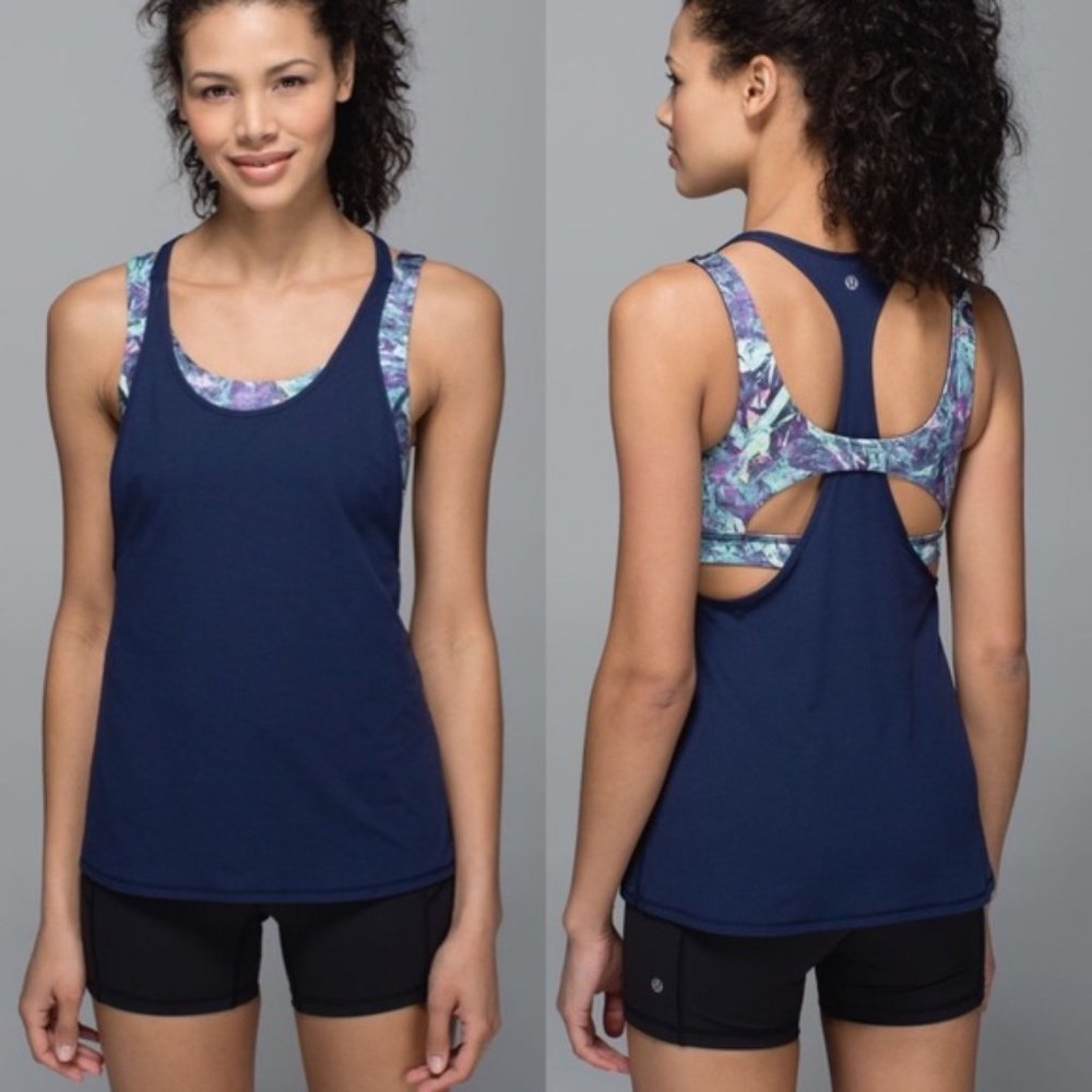 Lululemon All Sport Support Tank Deep Navy / Iridescent Multi 6
